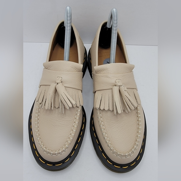 Dr. Martens | Adrian beige tan leather chunky tassel loafer shoes | WMS 7 - Picture 4 of 11